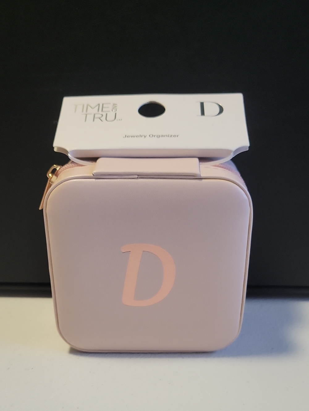 Time & Tru Pink 'D' Jewelry Organizer Travel Case